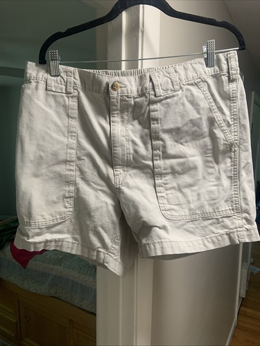 Hook & Tackle Beer Can Shorts Mens 36 Beige Fishing Cargo Utility Cotton