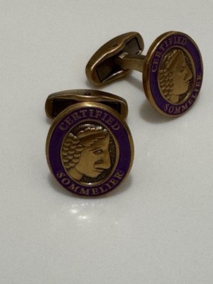 Rare Pair of Certified Sommelier Cufflinks   Wine Enthusiast Collectible