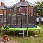 5x7ft Green Rectangular Trampoline +Safety Enclosure Ladder Basketball Shoe Tidy