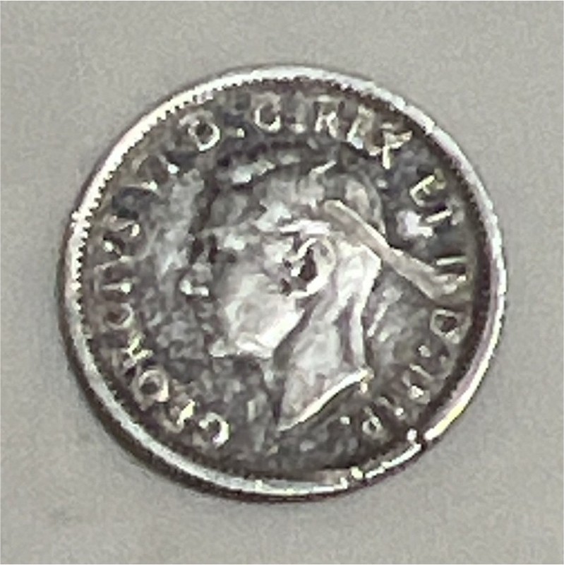 Canada 10C Ten Cents Coin George VI GEORGIVS VI D:G:REX Sailboat Reverse