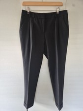 Dorothy Perkins Black Tailored Trousers UK 12 Slim Work Office Smart Pants