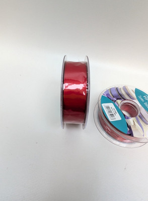 2x APAC Satinband 25 mm Rolle 20 m - rot