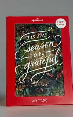 Hallmark Christmas Greeting Card Box Set 40 Cards & Envelopes Season Glitter 5x7