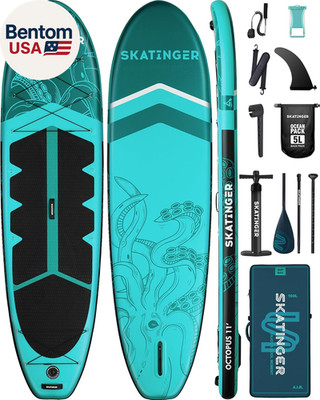 11'X34'' Extra Wide Inflatable Paddle Board, up to 420Lbs Stand-Up Paddle Boards