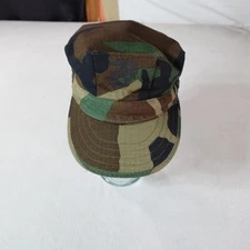 Vintage USMC Hat Cap Woodland Green Camo Type 1 Utility Cover US Marine Corps