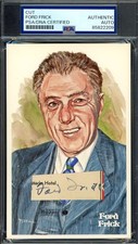 Ford Frick PSA DNA Coa Signed Perez Steele Postcard Cut Autograph