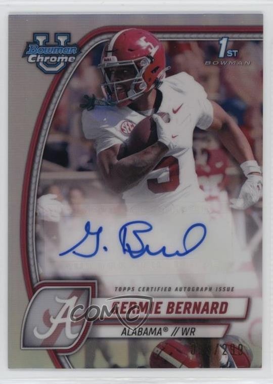 2024 Bowman U Chrome Prospect Refractor /299 Germie Bernard #PA-GBE Auto 0j3l
