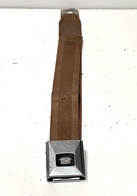 1967-1968 Cadillac Eldorado Seat Belt Lap Buckle BROWN DELUXE Brushed Steel RARE