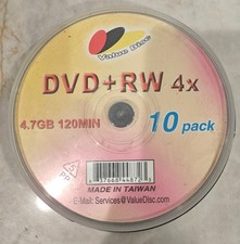 10 pack Blank DVD RW 4x Logo Branded 4.7GB Rewritable DVD Disc