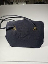 Vintage 1950s-60s Navy  Goldtone Accent Classic Handbag Purse