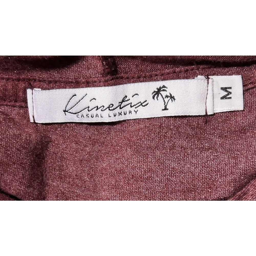 NWT Kinetix Long Sleeve Tee Hoodie Wine Red Medium MSRP $85 - product detail image 5