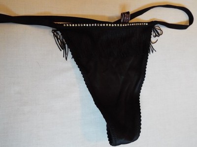 NWT Victoria's Secret Very Sexy V-String Thong Panties XL black