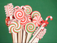Christmas Wooden Coffee Stirrers, Candy Style, Disposable Drink Stir Sticks
