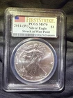 2020 (W) $1 AMERICAN SILVER EAGLE PCGS MS70 WEST POINT FIRST STRIKE FLAG LABEL