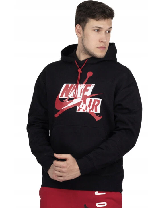 NIKE JORDAN MEN’S JUMPMAN OVERHEAD HOODIE  BLACK RED DQ5626 010 - MEDIUM - image 4 of 4