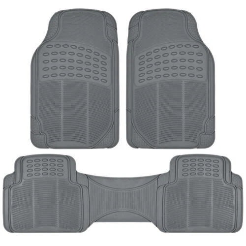 Juego combinado de 5 alfombrillas de goma para todo tipo de clima para furgoneta SUV 3 filas con maletero gris Foto 4 de 4