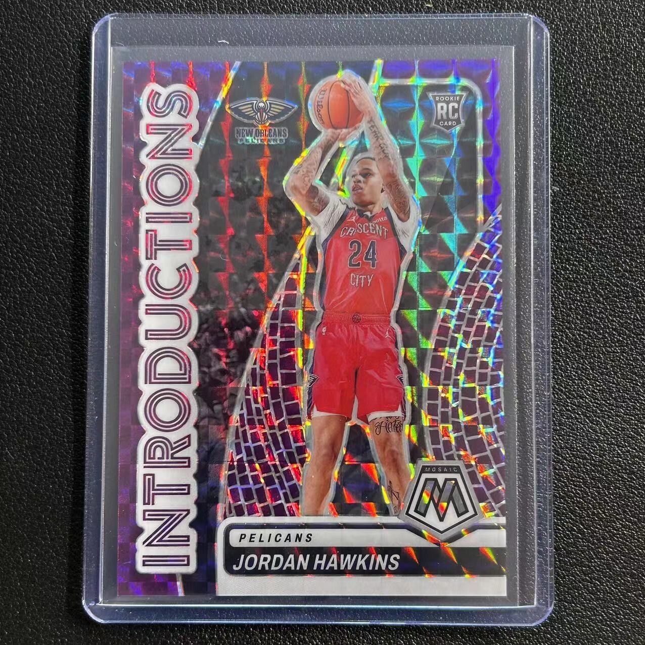 🩲2023-24 PANINI MOSAIC introductions PURPLE MOSAIC  RC  JORDAN HAWKINS /99