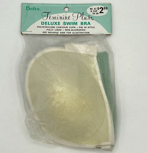 Beltx Vintage Feminine Plus Deluxe Swim Bra 34-36 B Cup Pin-in Style Fully Lined