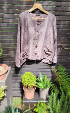 Grizas Taupe Brown Boxy Linen An Silk Jacket / Size 1 Oversized 10/12