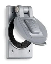 HUBBELL WP1 Weatherproof Lift Cover Gray Lexan for Size 1 Flanged Inlet Outlet