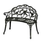 Black Cast Aluminium Garden Bench 2 Seater Outdoor Patio Seat Chair