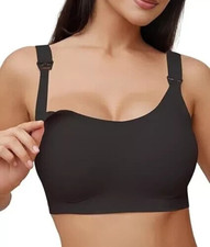 Nursing Pumping Bra Comfort Seamless Wireless Support in Black Large 36C - 38B 