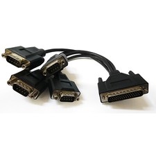 44 Pin VGA Male to 4 Way DB9 Parallel Printer Cable, 12 inch, New no box