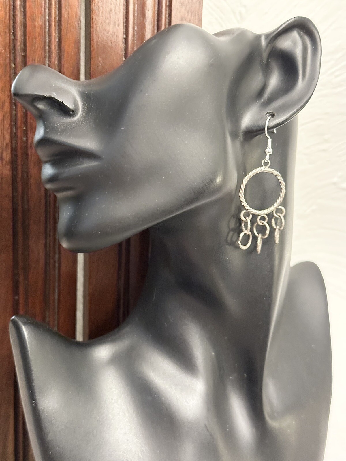 Fun 925 Sterling Silver Loops Dangle Earrings - image 4