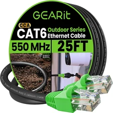 Gearit RJ45 Cat-6 Ethernet Patch Cable, 10Gpbs Transfer Speed, Gold-Plated Conne