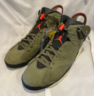 Air Jordan 6 Retro Travis Scott Mens 14 Medium Olive Infrared Black CN1084 200