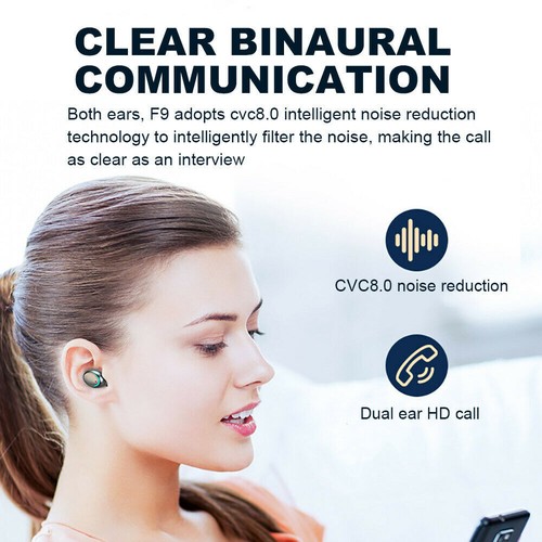 TWS Bluetooth 5.0 Headset Wireless Earphones In-Ear Earbuds Stereo Headphones - Picture 9 of 17
