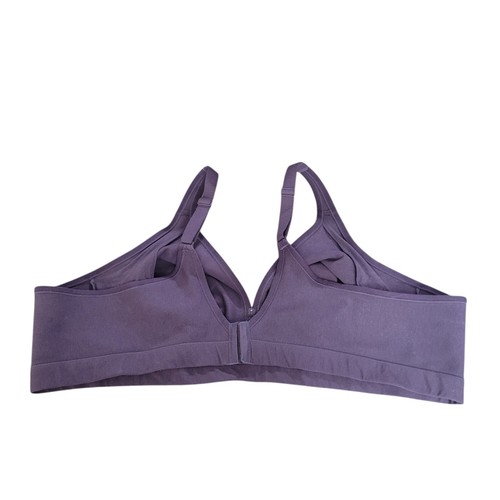 Cacique Size 54B No Wire Unlined Full Coverage Bra Lane Bryant Purple Cotton - Picture 3 of 12