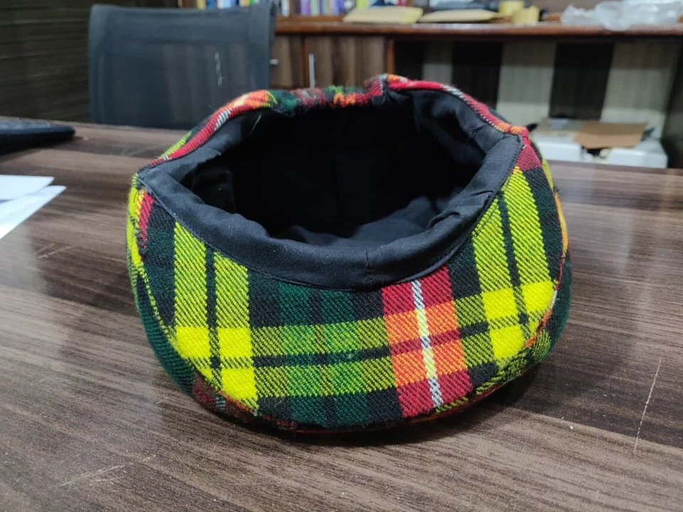 Hecho a mano Escocés Buchanan Tartán County Gorra Sombrero de Golf Gorra Plana Acrílico SOMBRERO GORRA Foto 4 de 4