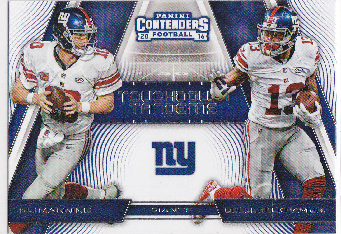 ELI MANNING ODELL BECKHAM Dual New York Giants Football Card