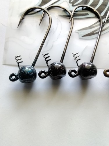 bass jigs Fishing jig heads ,Shakey Head ,round head green Pumpkin &more colors - Picture 2 of 11