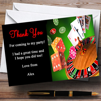 Casino personalisierte Party Dankeskarten
