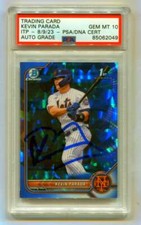 Kevin Parada 2022 Bowman Chrome Draft Sapphire BD-47 1st RC Signed PSA 10 Auto