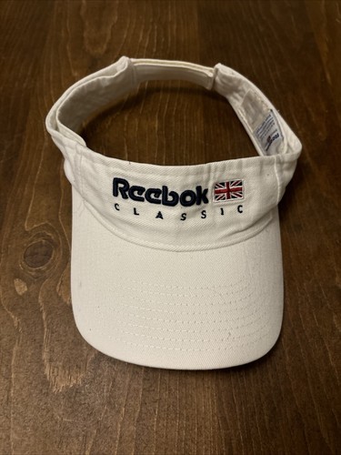 VINTAGE Reebok Classic Visor Hat White 90s Strap-back Adjustable Made In Korea - Picture 2 of 8