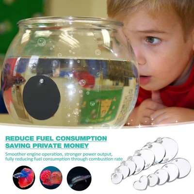 Acrylic Aquarium Betta Mirror Round Amusing Fishbowl Mirror Thematic Ornaments 