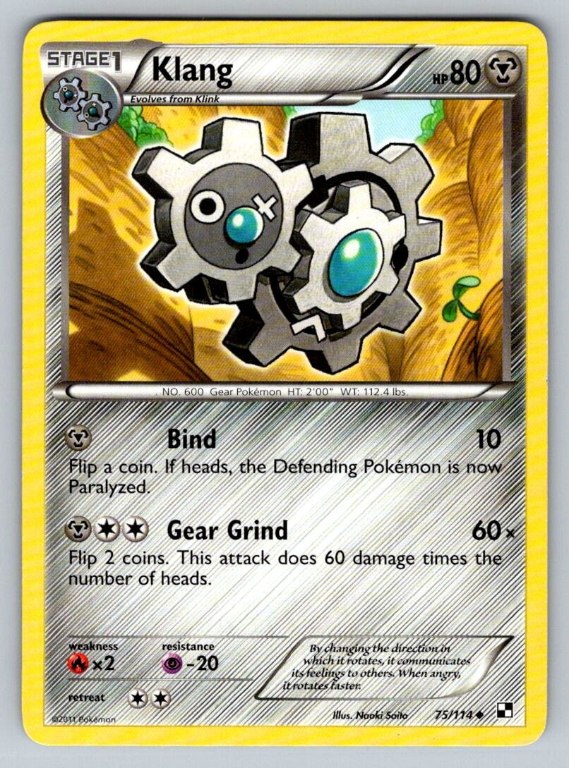 2011 Pokemon Black & White Base Set NM Klang 75/114