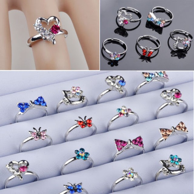 Dozen (12) Sterling Silver Children's Rings Sizes 1/2 to 3 3/4. (R254