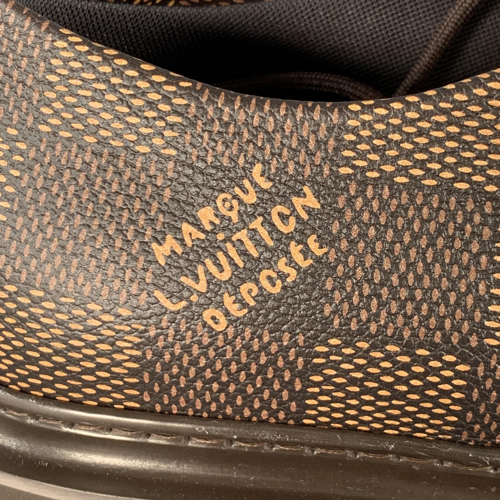 SAOLA Scarpe mocassino Louis Vuitton taglia 10 Ranger Derby marrone beige rivestito in tela