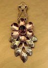 Sterling Silver Dress Clip Cleavage Clip With Purple Rhinestone Maybe Amethyst — photo 6