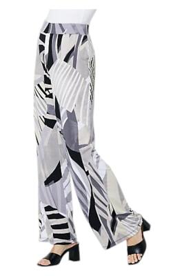 IMAN Global Chic Wide Leg Pull-On Knit Pant Vibrant Black