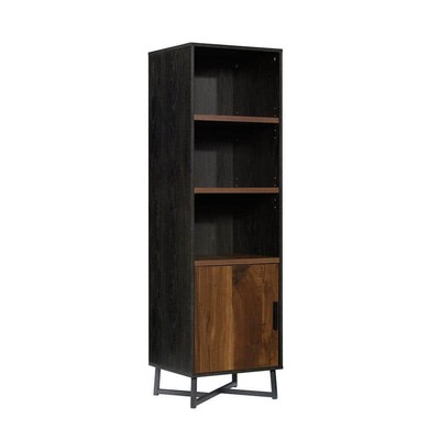 SAUDER Industrial Inspired 5-Shelf Bookcase w/ Doors Spacious Adjustable Shelves