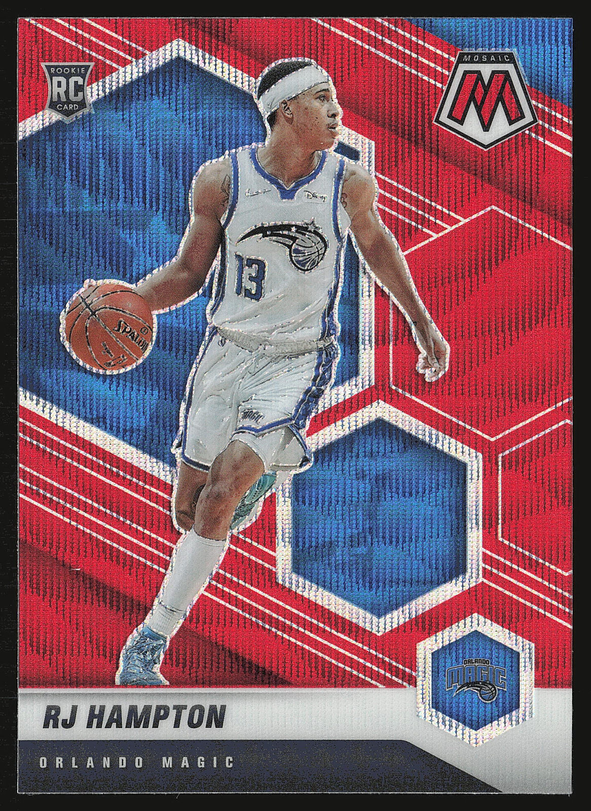 2020-21 Panini Mosaic #233 RJ Hampton Mosaic Red Wave RC