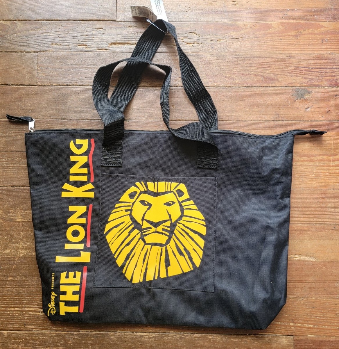 Disney The Lion King Black Broadway Musical Zip Tote Black Bag NWT