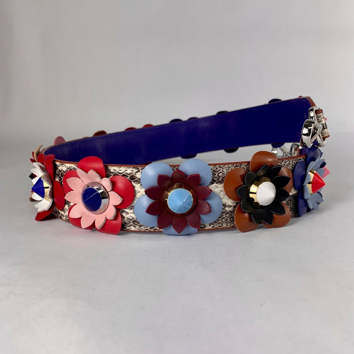 Fendi Python Flower/Floral Embellished Bag Strap You Strap | eBay