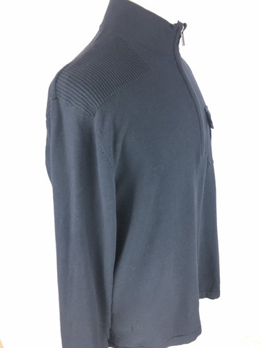 Michael Kors Mens 1/2 Zip Pullover Sweatshirt Sz XL Navy Blue Long Sleeve Ribbed - Picture 5 of 9