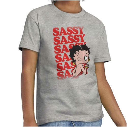 Betty Boop Cute Vintage Retro Cartoon Sassy Girls Youth Crewneck T Shirts Tees - Picture 7 of 7